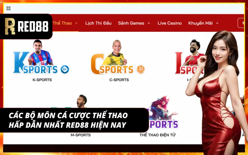 Các bộ môn cá cược thể thao tại Red88 thu hút hàng triệu người chơi